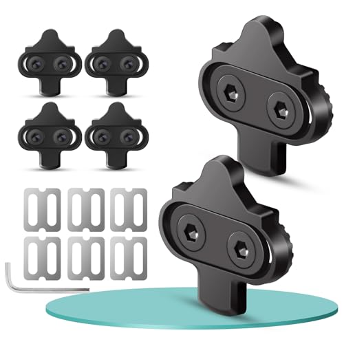 3 Paar Bike Cleats, Fahrrad Schuhplattenset, Pedalplatten Fahrradzubehör Set für Mountainbiking und Indoor Cycling