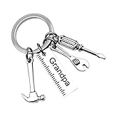 DOYOUDO Grandpa Keychain from Granddaughter Funny Papa Grandfather Grandson Key Chains Fathers Day Birthday Christmas Gifts