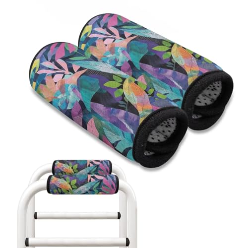 Cugasmaru Crutch Accessories Walker Accessories Leaves Pads for Crutches Cushions Soft Walker Handle Cushions Non-Slip 2 Pack Padded Hand Grip Covers Mobility Aid