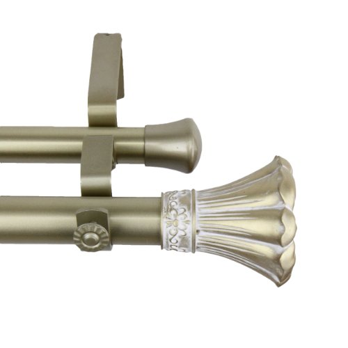 Rod Desyne Blossom Double Curtain Rod, 48 By 84-Inch, Light Gold #TOP1
