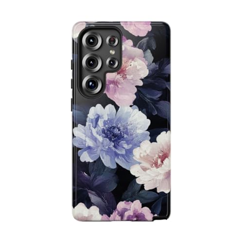 Coque Samsung S25 Ultra rigide fleurie antichoc violette et pastel