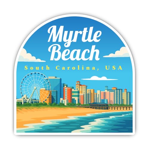 Aufkleber: 200 mm, 1 Stück - Myrtle Beach South Carolina USA Wand Deko