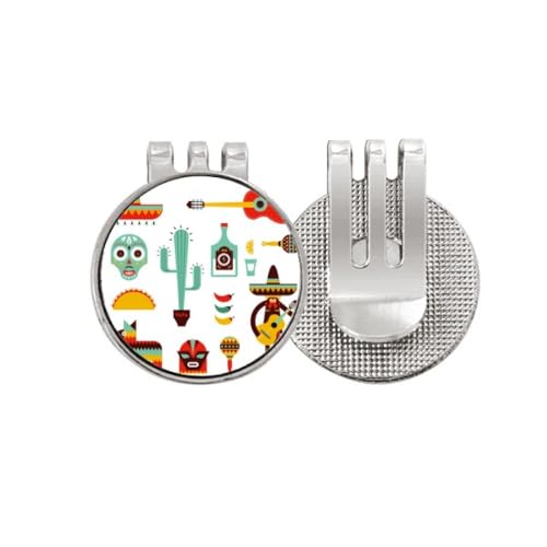 Marcador de golf de México con sombrero y guitarra para gorra