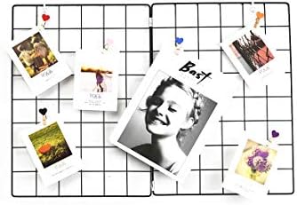 Wall Grid Panel, Grid Wall Photo Display Hanging, Foldable Office Wall Decor Iron Rack, Photograph Wall Mesh Organizer, Ins Art Display Picture Wall Hangers (Pack-1, 25.6 x 17.7 Inches)
