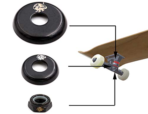 Skateboard Kingpin Nuts Truck Cup Washer Replacement Kit For Skateboard & Longboard Upper/Lower Bushing Washers Hardware Set (Black) #TOP2
