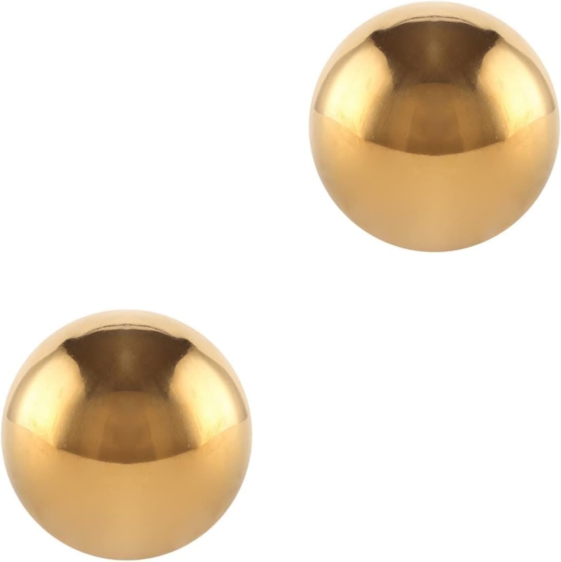 DULAI 2pcs Garden Reflector Garden Spheres Large Outdoor Large Outdoor Ornaments Garden Accessories Metal Gazing Mirror Globe Garden Reflective Ball Disco Titanium Ball Stainless Steel, Golden