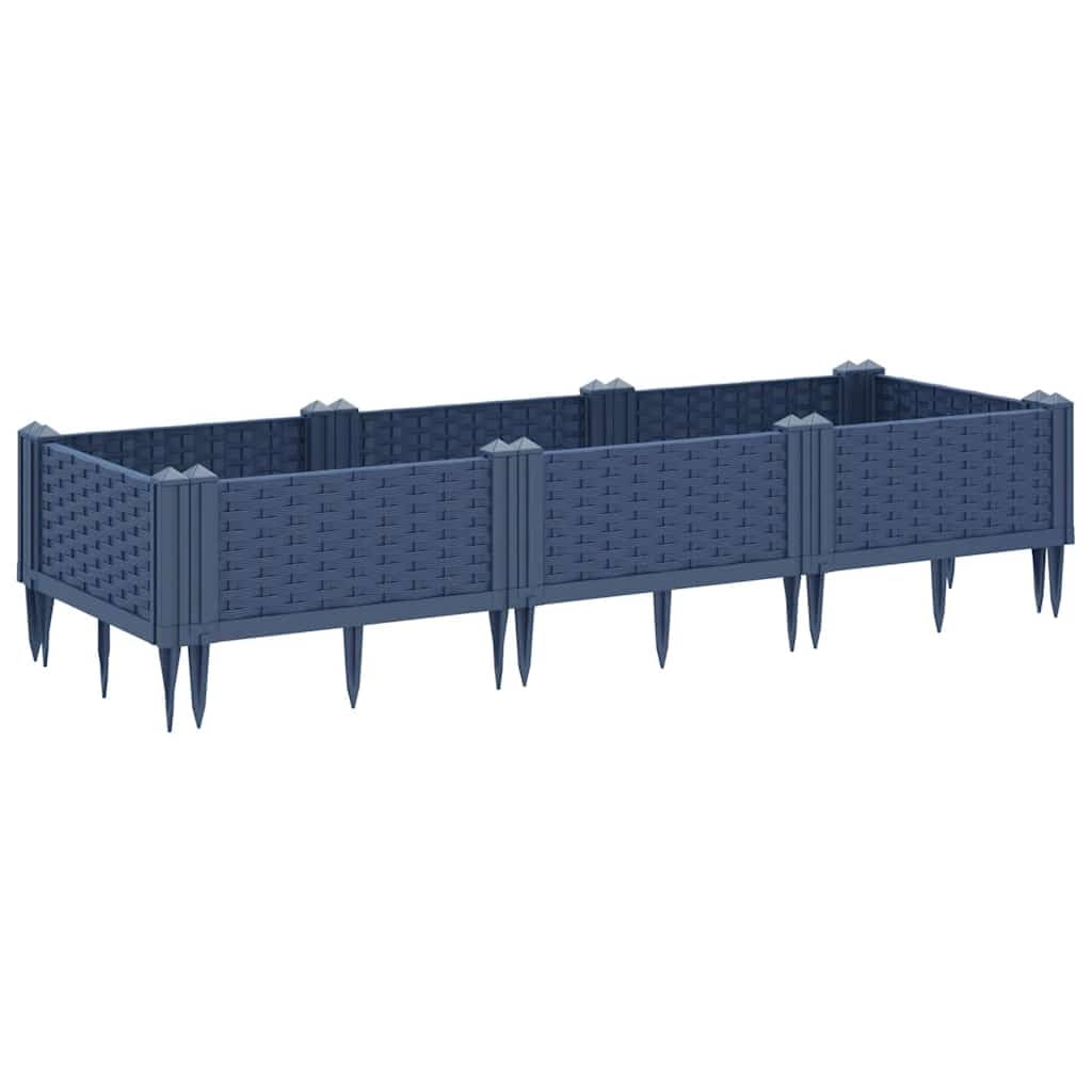 Maceta Elevada de Exterior con Apariencia de Ratán, 8 Paneles Modulares para Huerto Urbano de Verduras, Hierbas Aromáticas y Flores, Material Polipropileno