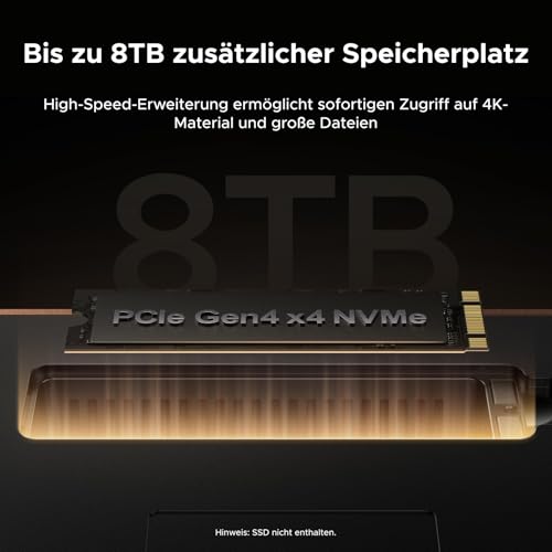 UGREEN Maxidok Thunderbolt 5 Docking Station, Revodok 17-in-1 TBT5 Dock, 120Gbps Datentransfer, 8TB M.2 NVMe SSD, Single 8K/Dual 6K@60Hz, 140W Aufladen, 2.5GbE, Kühlsystem für TBT5/4-Laptops