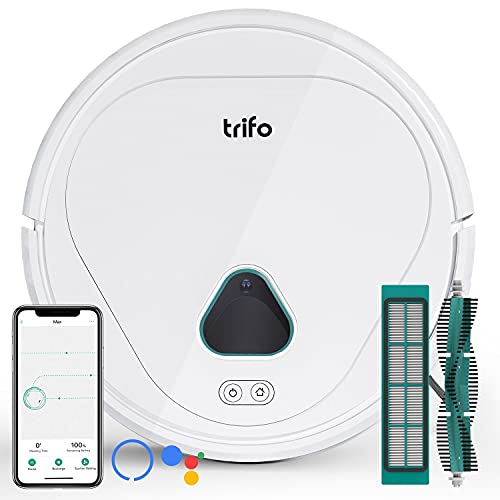 TRIFO Max Aspirateur Robot, Aspiration Puissante 3000Pa, Surveillance à Domicile, Chat Vocal, Batterie 5200 mAh, Autonomie de 120 Minutes, Chargement Automatique, Contrôle Via Wi-FI/Alexa/APP