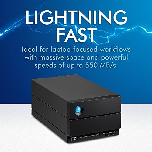 LaCie 2big Dock RAID, 16TB, External HDD - Thunderbolt 4 ports and USB4 compatibility, Data Recovery (STLG16000400)