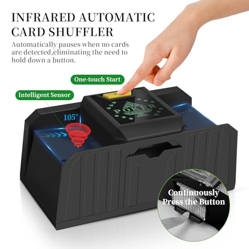 Cardspin Card Shuffler 1/2 Deck, Intelligent Sensor One-Touch Start Uno Automatic Shuffler Card Machine For Phase 10 thumb #1