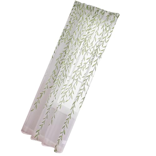 GETAJGHSD Cortina Transparente de Poliéster Patrón Minimalista para Sala de Estar y Dormitorio Ligera y Decorativa
