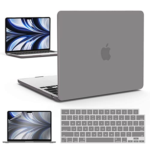 IBENZER MacBook Air 13 inch Case 2026 2025 2024 2023 2022 M4 A3240 M3 A3113 M2 A2681,Hardshell Case w/KeyboardCover ScreenFilm for MacBook air 13.6 inch case,Ultra Gray, KK-UAGY+2