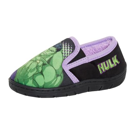 MARVEL - Zapatillas luminosas para niños con forro de piel, Negro (Negro ), 30.5 EU