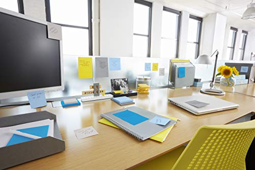 Post-it Super Sticky Notes, 10 x 10 cm, 4 blocos, 2 x The Sticking Power, New York Collection (azul,