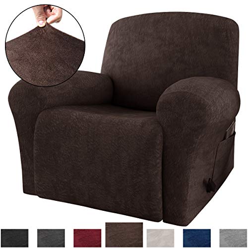 Rose Home Fashion RHF 4 Separate Piece Velvet Recliner Slipcovers, Recliner Chair Cover
