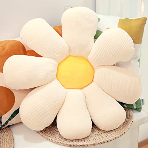 Xixisa 21.65" Daisy Flower Shaped Throw Pillow Home Decorative & Sunflower Floor Pillows Plush Seating Cushions For A Reading, Bed Room, Or Watching Tv (Beige) #TOP12