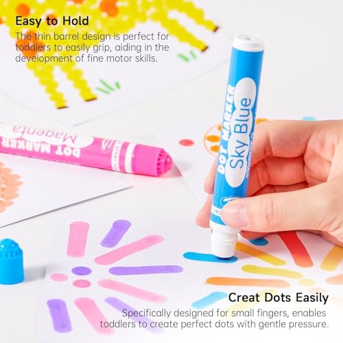 Shuttle Art 26 farbige Dot Markers, Kinderstifte auswaschbar, Bingo marker für Kinder, Bingo Stempelstifte mit PDF-Malvorlagen, Bingo Dabber Pen mit ungiftiger Tinte auf Wasserbasis, Punkt Marker Set