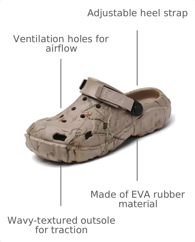 Image of YUKTOPA Men's Clogs Outdoor Athletic Sports Sandals Adult Slip On Garden Shoes Summer Water Beach Shoes Casual Slippers Lightweight Breathable Non Slip