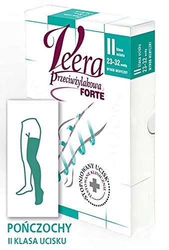 Pończochy uciskowe na żylaki Veera Forte CCL2 (1, Czarny)