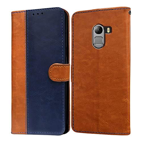 Image of Flip Cover Back Case for Lenovo K4 Note | Premium Leather Finish | Inbuilt Pockets & Stand | Flip Cover Back Case for Lenovo K4 Note (CamelBlue)