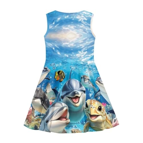 Dresses for Girls Summer Sleeveless Crew Neck Sundresses Midi Sun Dresses Beach Flowy Dresses 5