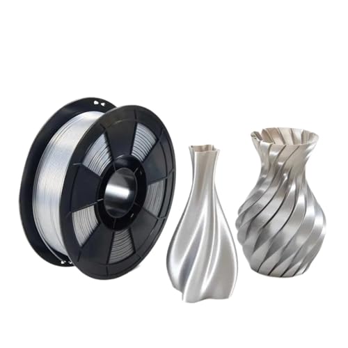 3D Printer Filament 1kg PLA Silk Consumables 3D Printer 1.75mm Filament Monochrome Smooth Texture Material Suitable(Silv