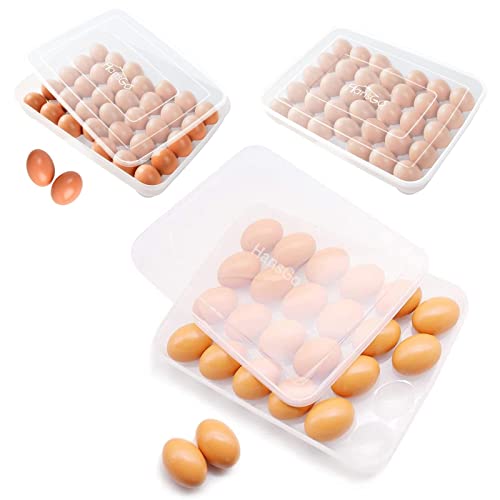 Hansgo Egg Holder For Refrigerator, Deviled Egg Tray Carrier With Lid Fridge Egg Dispenser Egg Storage Stackable Plastic Egg Containers For 58 Eggs #TOP8