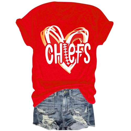 Football Shirts Women Game Day Shirts Football Team Fans Pullover T-Shirt Tee Top