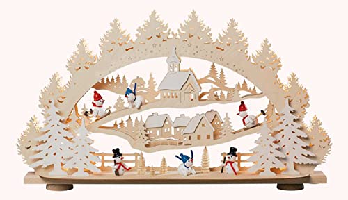 Rudolphs Schatzkiste Arco de Luces 3D Muñeco de Nieve,15 Llama eléctricamente Iluminado,con Iluminación Interior BxHxT 66x40x11,5cm Nuevo Arco De Luces Cover