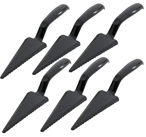 (Pack of 6) 10" Black Disposable Plastic Pie Server with