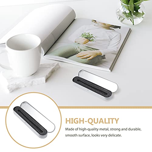DOITOOL 4 PCS Metal Hinged Tin Box Pequeno Caneta Caixa Caixa De Papelaria Retangular Vazio Caixa de