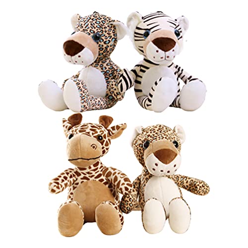 TOYANDONA 4Pcs Set Brinquedo Macio Animais Do Safari Dos Animais Da Selva de Pelúcia Girafa de Pelúc