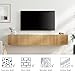 WAMPAT Floating TV Stand, Wall Mounted Shelf, Modern Floating Entertainment Center with 4 Fluted Flip-Down Doors, 70