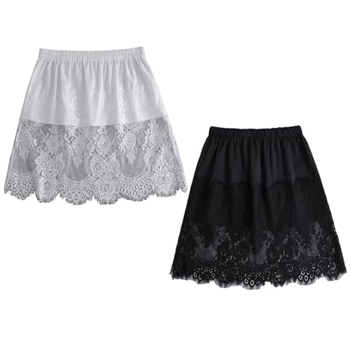 Extensores de camisa OUNONA de 2 piezas, faldas falsas ligeras de chiffon