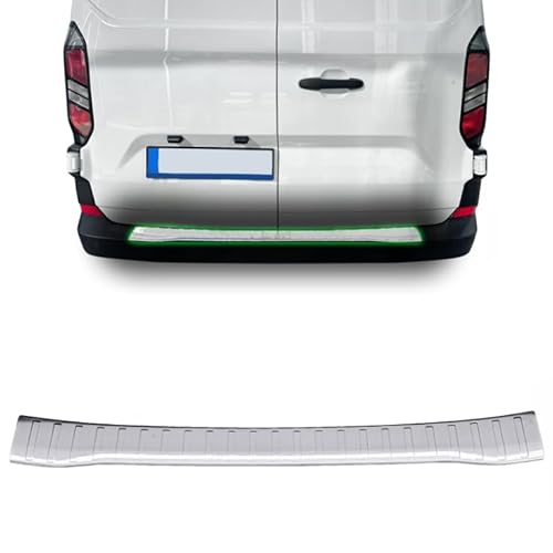 Protezione paraurti posteriore compatibile con Ford Transit Custom (2a generazione) dal 2023 + | Acciaio inossidabile opaco protezione per bordo bagagliaio di carico