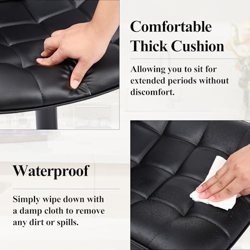 Image of FIRAVOE Swivel Bar Stools Set of 4 with Back, Adjustable Height 24 inch-33 inch