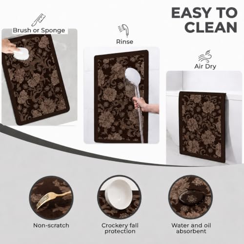 Image of MAXOSHINE Kitchen Mats for Floor Anti Slip Waterproof Feet Comfort Kitchen Runner Floor Mat Standing Desk Mat Floor Mats for Kitchen (120 * 40cm, 60 * 40cm) Set of 2