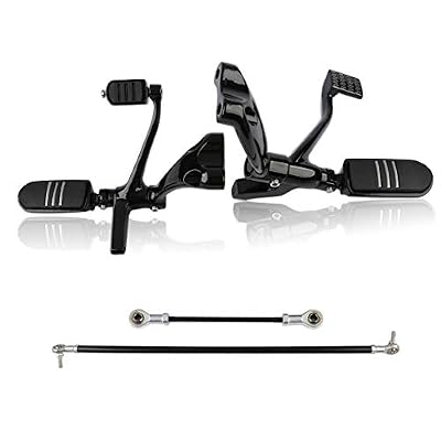 TCT-MT Forward Control Foot Pegs Kit Linkage Levers Fit for Harley Sportster 883 1200 2004-2013; Sportster 1200 Nightster (XL1200N) 2007-2012 Black