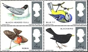 Prophila Großbritannien 1966 Vögel Viererblock Briefmarken