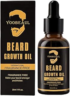 Beard Growth Oil (Grow Your Beard Fast) for Beard More Full and Thick, YOOBEAUL Beard Growth Serum of Plant extraction, Pure Natural- Promote Beard and Hair Growth
