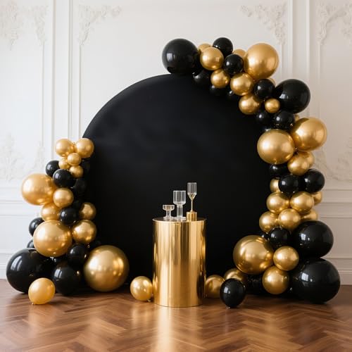 MEHOFOND Fondo circular negro puro de 1,8 metros, para cumpleaños, baby shower, boda, decoración de fiesta personalizada, pancarta de fondo para fotografía de recién nacidos (sin soporte)