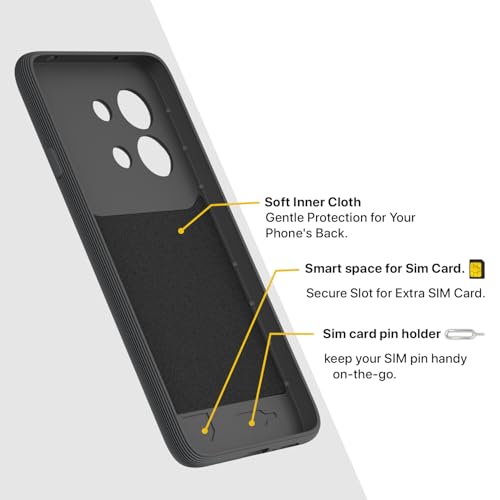 Image of Pikkme Back Cover for OnePlus 13S 5G Camera Protection 3D Hexa Cube Design Silicone Protective Bumper Case (Grey)