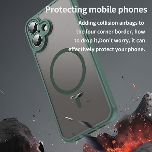 Coque iPhone 16 Plus antichoc compatible MagSafe - Protection dos mat vert - 5