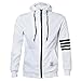 Shensee Handsome Men Sweatshirt Hoodie Casual Zipper Hooded Jackets (M, white)