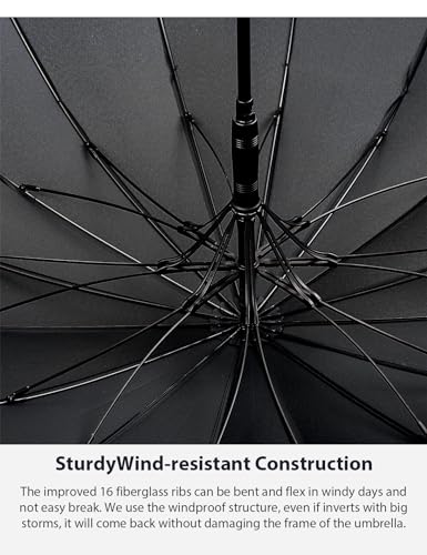 Comeria WQL001U Premium Windproof Umbrella Classic J Stick Handle thumb #2