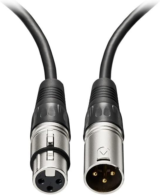 Audio-Technica BX3/3.0 BK Microphone Cable XLR Canon Cable 3.0 m Capacitor Microphone + 48V Phantom Power Supply Distribution Equipment Music Production DTM Black