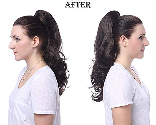 OneDor® 20" Curly Synthetic Clip In Claw Drawstring Ponytail Hair Extension Synthetic Hairpiece 190g with a jaw/claw clip (R10) - Thumbnail 5