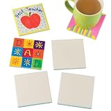 Baker Ross EK3336 Sottobicchieri Fai da Te (pacco da 6) Piastrelle in Ceramica per Bambini...