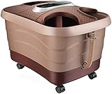 ZOUTACHENG Fuß-Spa-Bademassagegerät mit Hitze Motorisierte Shiatsu-Massagebälle 10 Maiswalzen Zeittemperamentsteuerung LED-Anzeige für Zuhause Pediküre Fußbad Badewanne